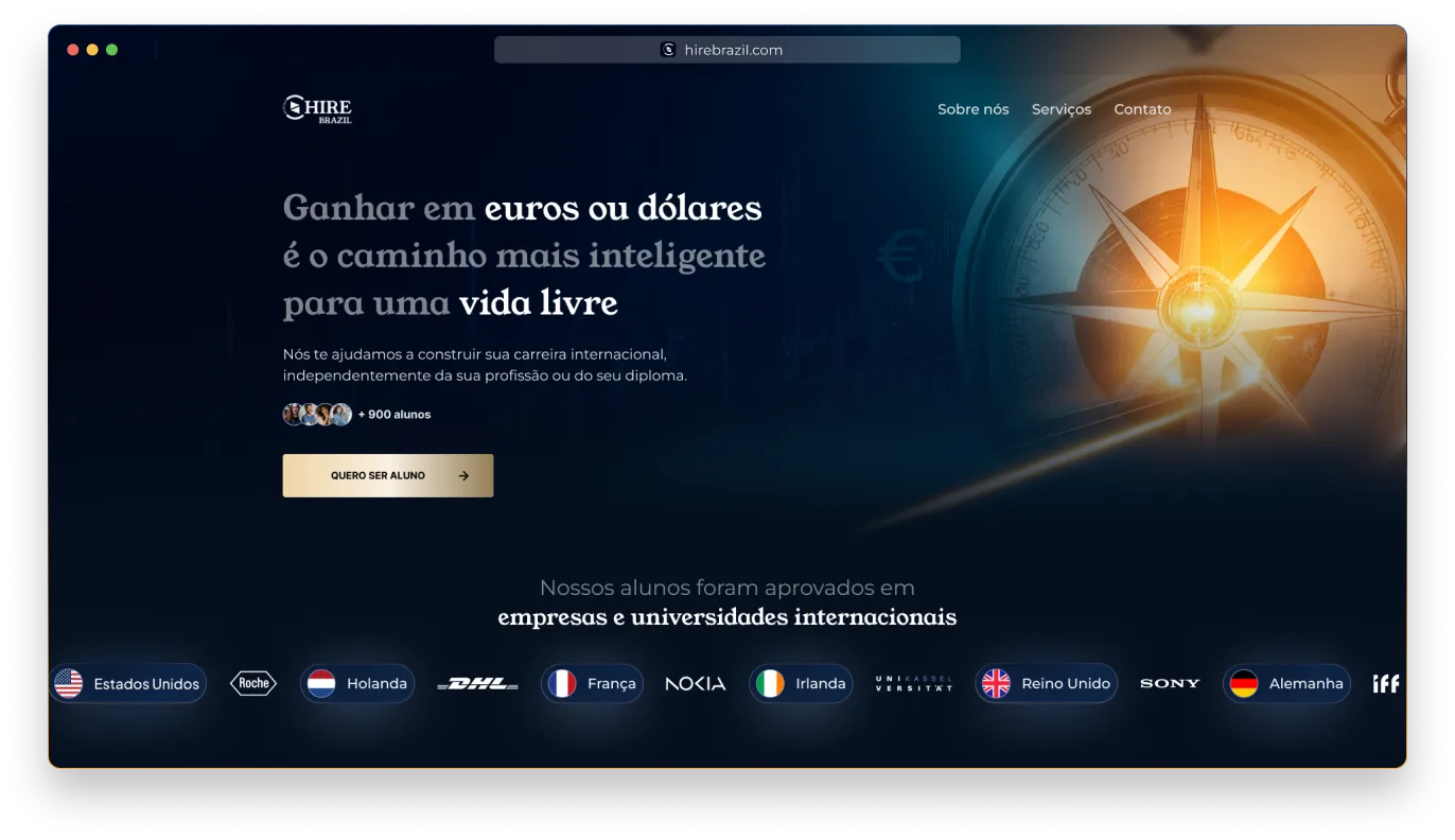 Detalhe da página de produto da hire