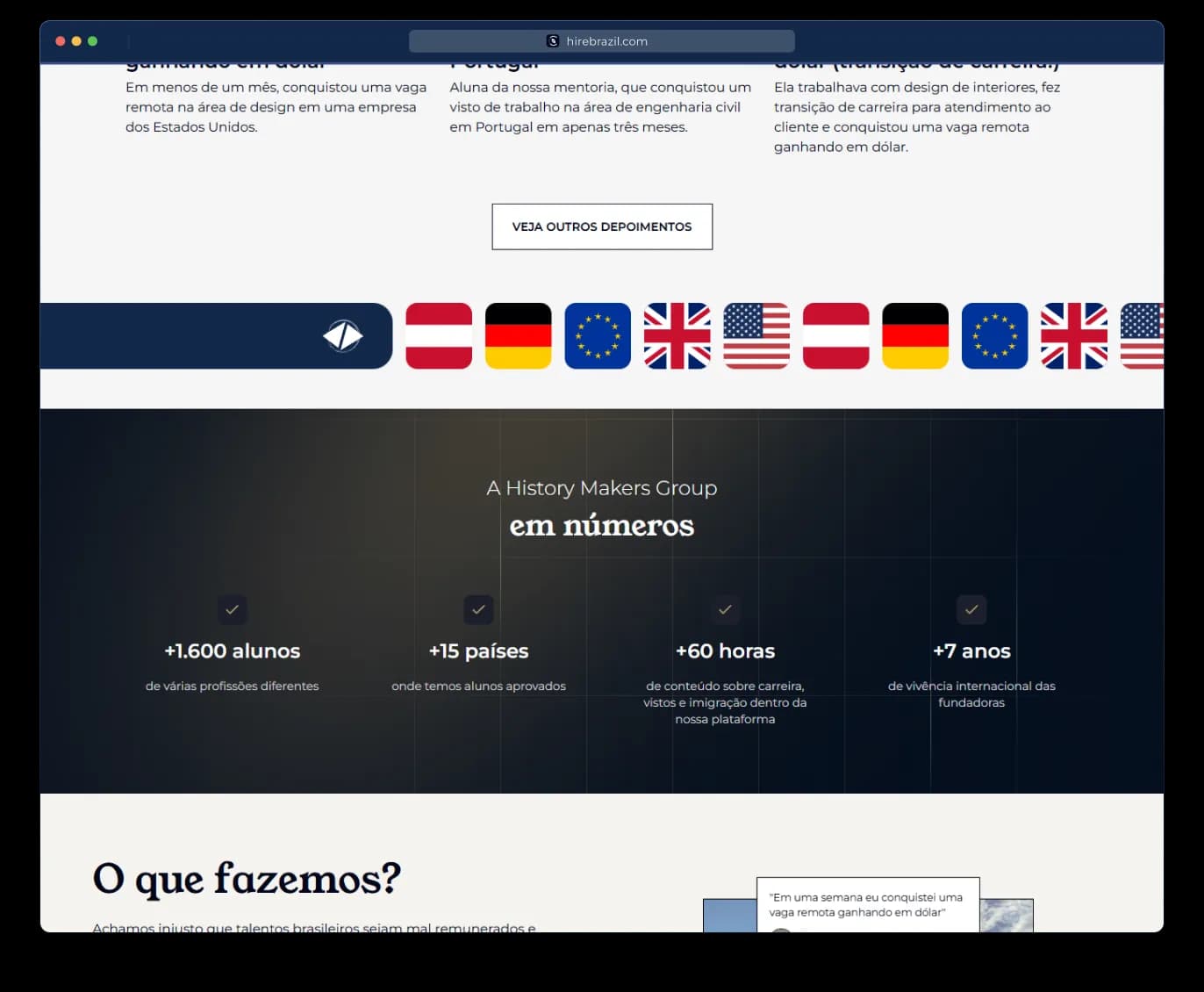 Detalhe da página de produto da hire